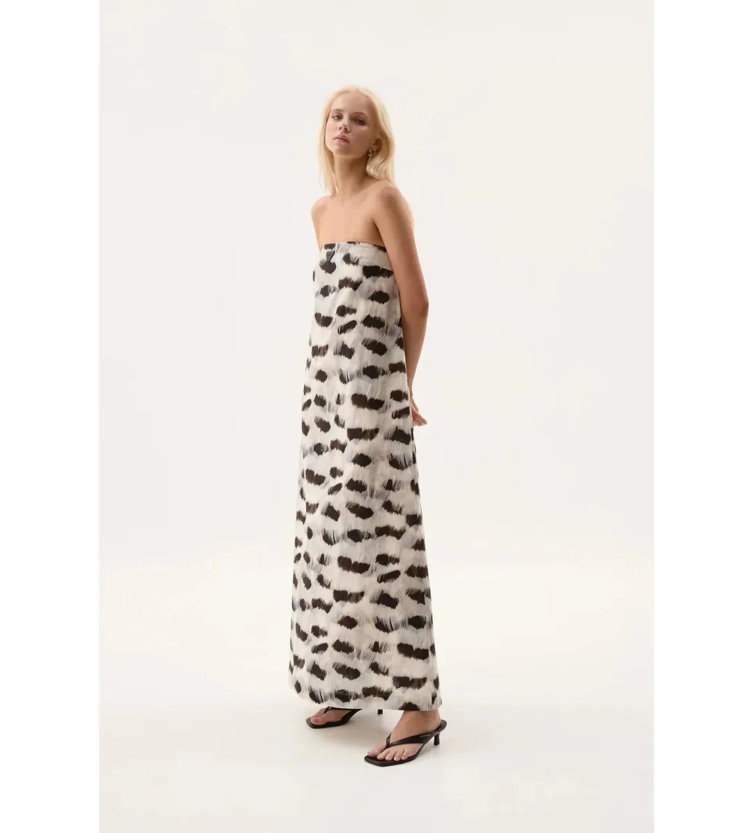Aje Airlie Strapless Maxi Dress Light Plume Size 6/XS for rent on The Volte - main image