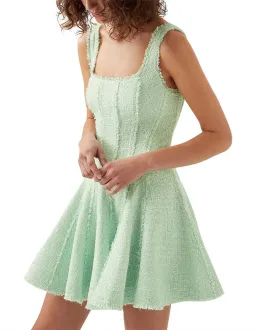 Aje Anais Boucle Mini Dress Mint Green Size 6  for rent on The Volte - image 1