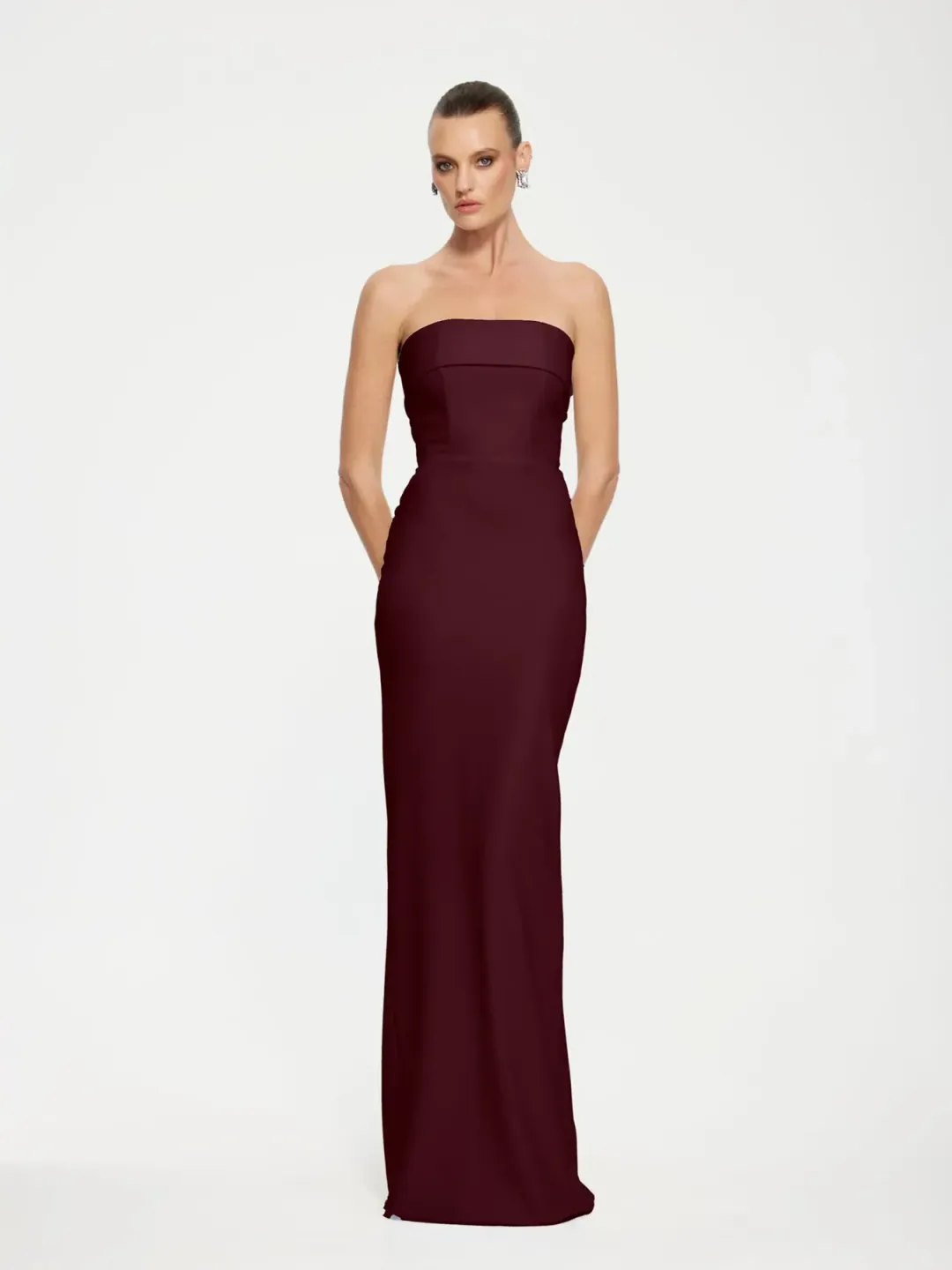 Effie Kats Monroe Gown Wine Size 6 for rent on The Volte - main image
