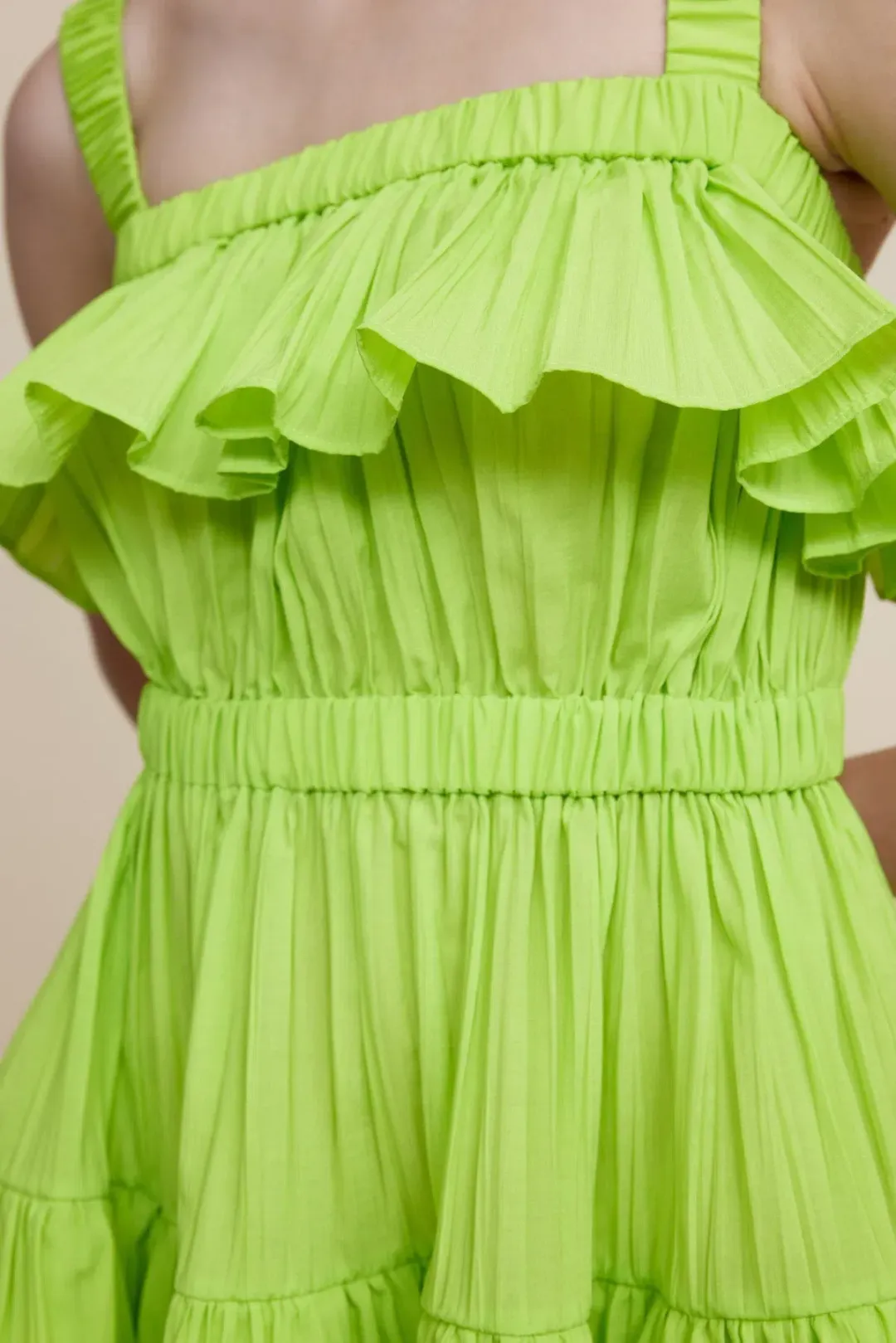 Acler Ramona Mini Dress Lime Green Size 6 for rent on The Volte - main image