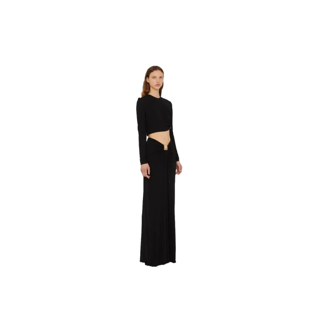Christopher Esber Bezel Quartz Ruched Skirt Black Size 8 for rent on The Volte - main image