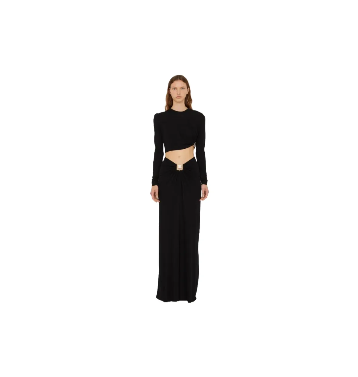 Christopher Esber Bezel Quartz Ruched Skirt Black Size 8 for rent on The Volte - main image