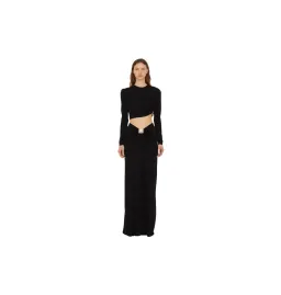 Christopher Esber Bezel Quartz Ruched Skirt Black Size 8 for rent on The Volte - image 1