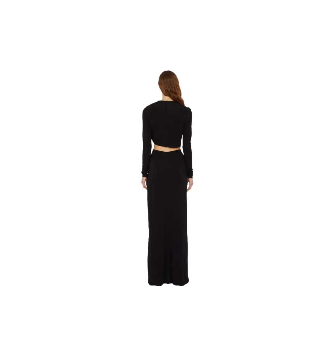 Christopher Esber Bezel Quartz Ruched Skirt Black Size 8 for rent on The Volte - main image