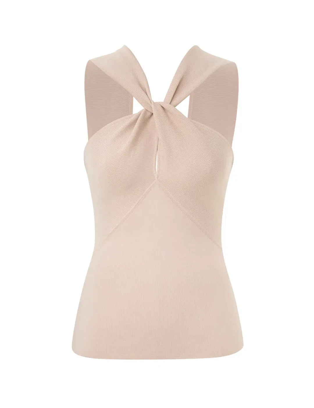 Zimmermann Crush Halter Neck Top in Cream Size 1/AU 10 and Metallic Stripe Skirt in Multi Size 2/AU 12 Set  for rent on The Volte - main image