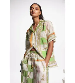 Alemais Checkmate Linen Top & Pants Set Print Size 10 for rent on The Volte - image 2