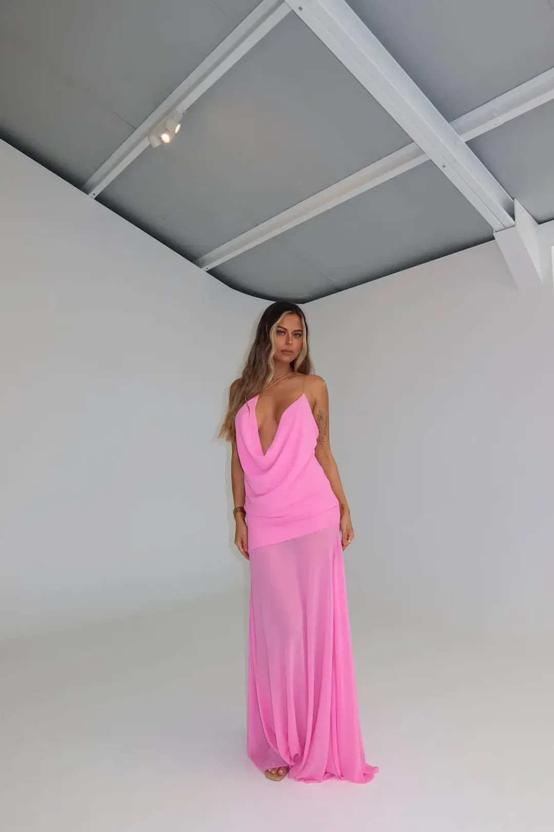 Natalie Rolt Dimity Maxi Gown Candy Pink Size 0 / Size Au 6 for rent on The Volte - main image