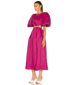 Aje Vanades Ring Cut Out Midi Dress in Magenta Pink Size 6 for rent on The Volte - image 3