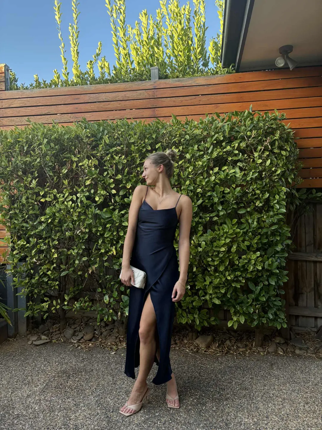 Camilla & Marc Bowery Slip Midi Dress in Navy Size 8 for rent on The Volte - main image
