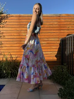 Leo Lin Carousel cut out maxi dress size 8 for rent on The Volte - image 4