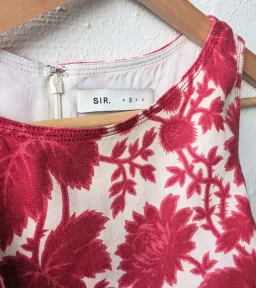 Sir The Label Cinta Linen Cut Out Midi Dress Red Floral Size 1/AU 8 for rent on The Volte - image 6