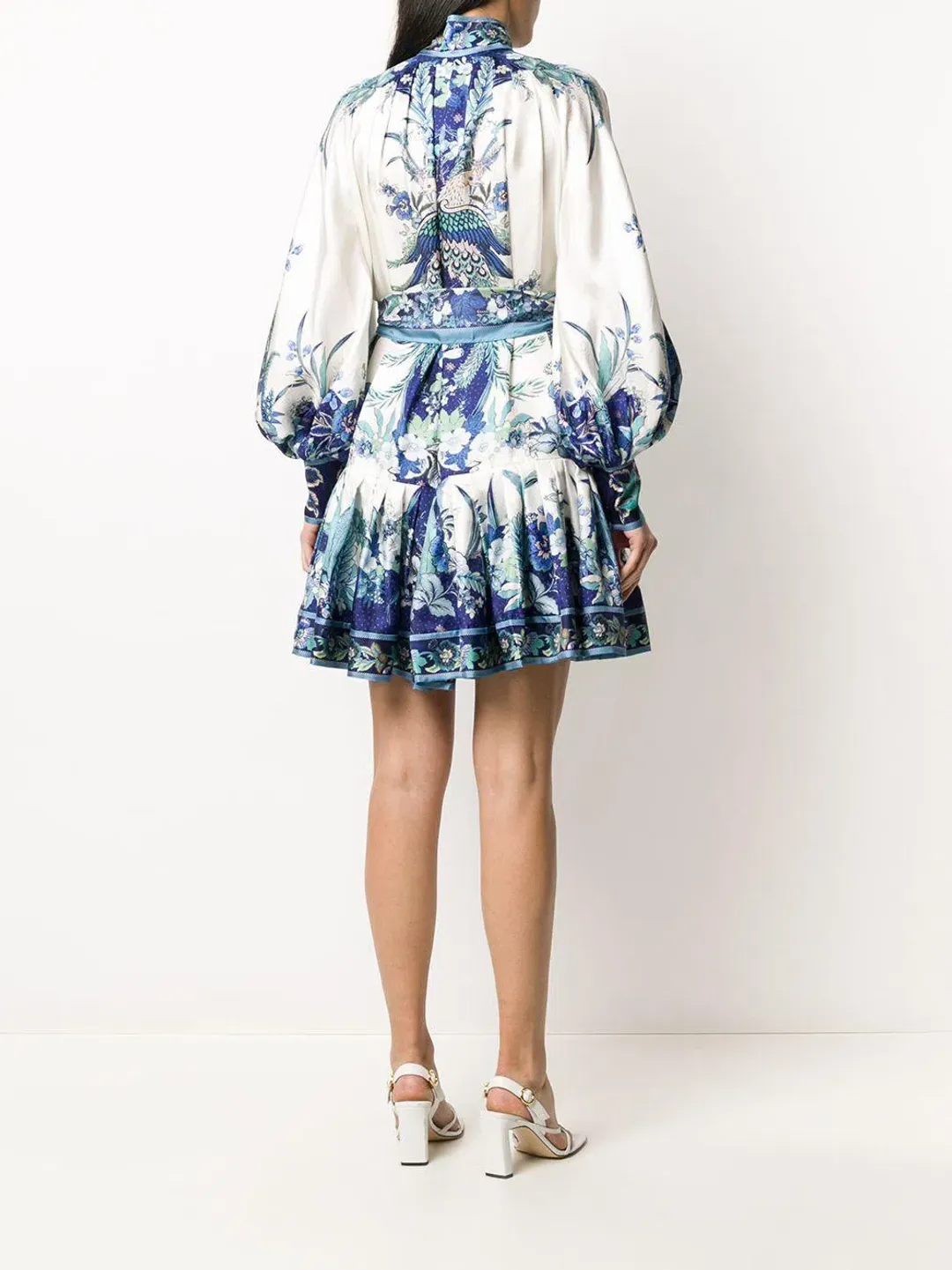 Zimmermann Glassy Placement Silk Mini Dress in Navy Phoenix Size 1 / AU 10 for rent on The Volte - main image