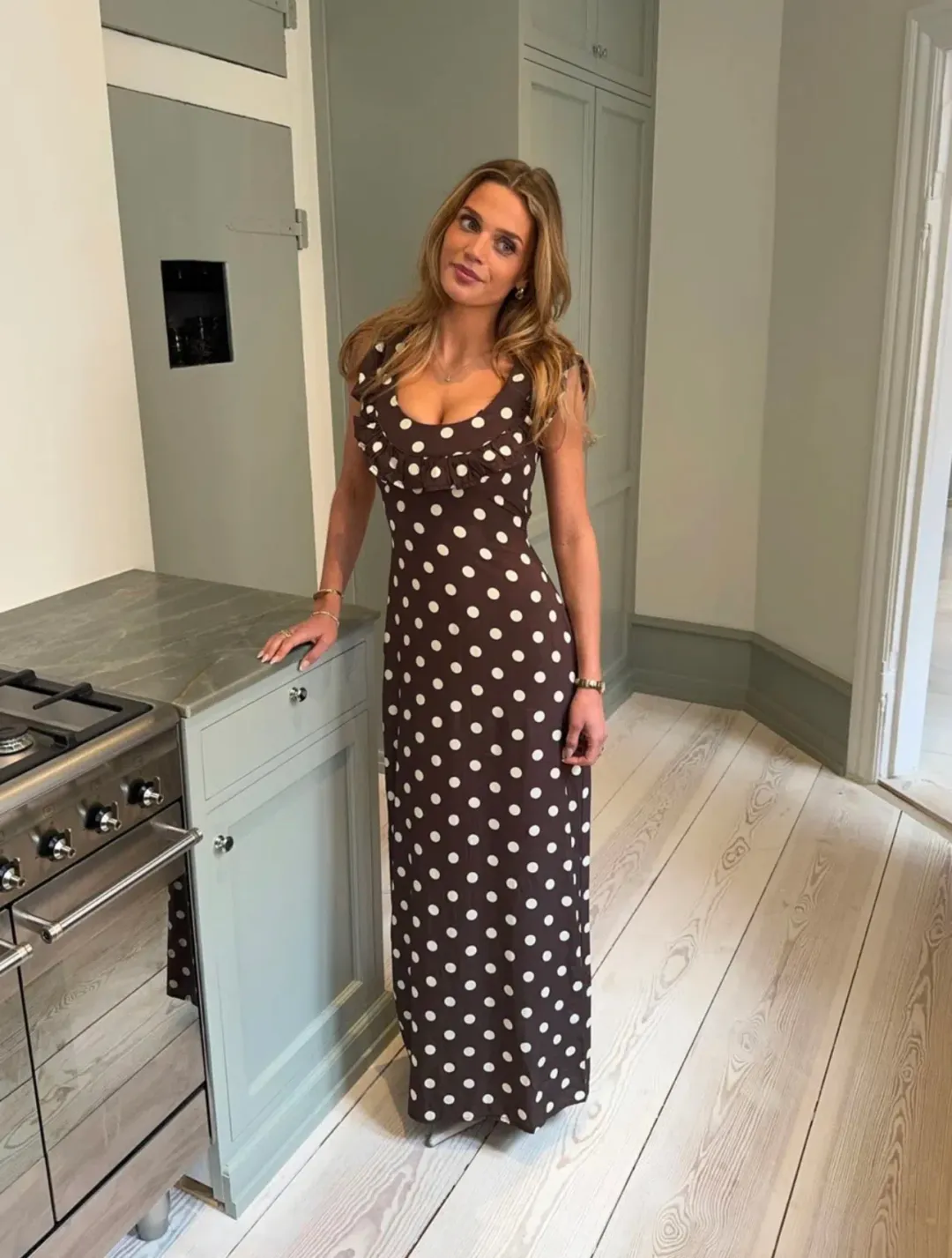 Designed By Si - Luna Maxi Dress Brown Size 6  for rent on The Volte - main image