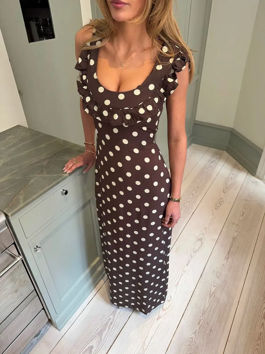 Designed By Si - Luna Maxi Dress Brown Size 6  for rent on The Volte - main image