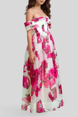 Aje Cordelia Corseted Maxi Dress in Falling Florals Pink Size 10 for rent on The Volte - image 2