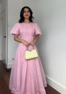 AJE Nova Pleated Midi Dress Pink Size AU 16  for rent on The Volte - image 6