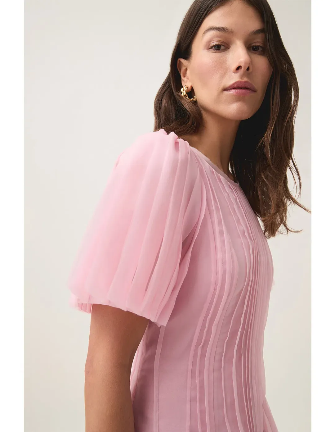 AJE Nova Pleated Midi Dress Pink Size AU 16  for rent on The Volte - main image