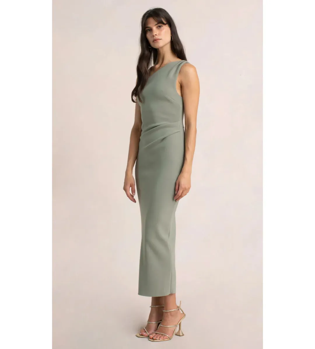Bec + Bridge Be Mine Tuck Midi Dress Sage Size 14 for rent on The Volte - main image