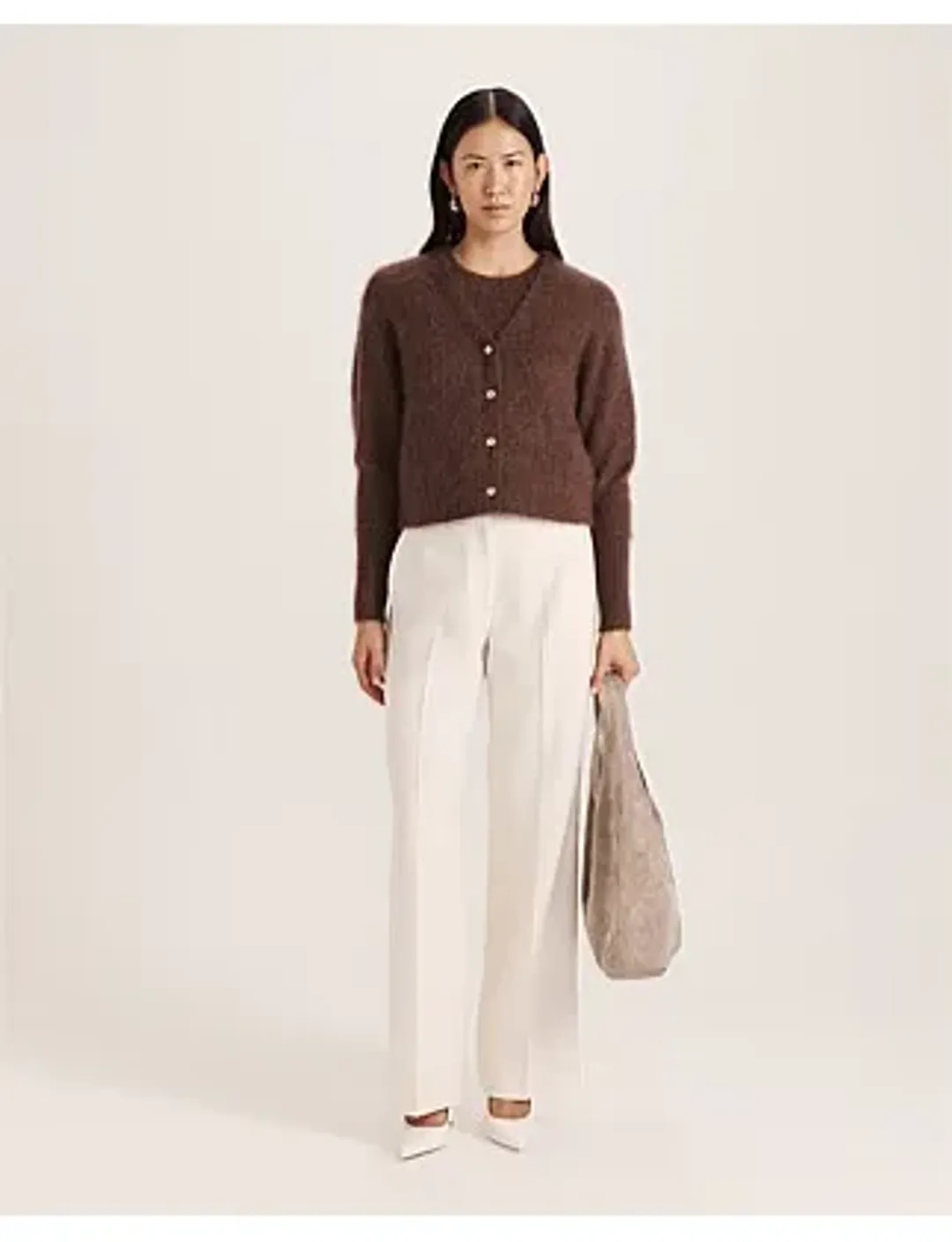 Saba Maisy Mohair Long Sleeve Cardi Choco Brown 12/M for rent on The Volte - main image