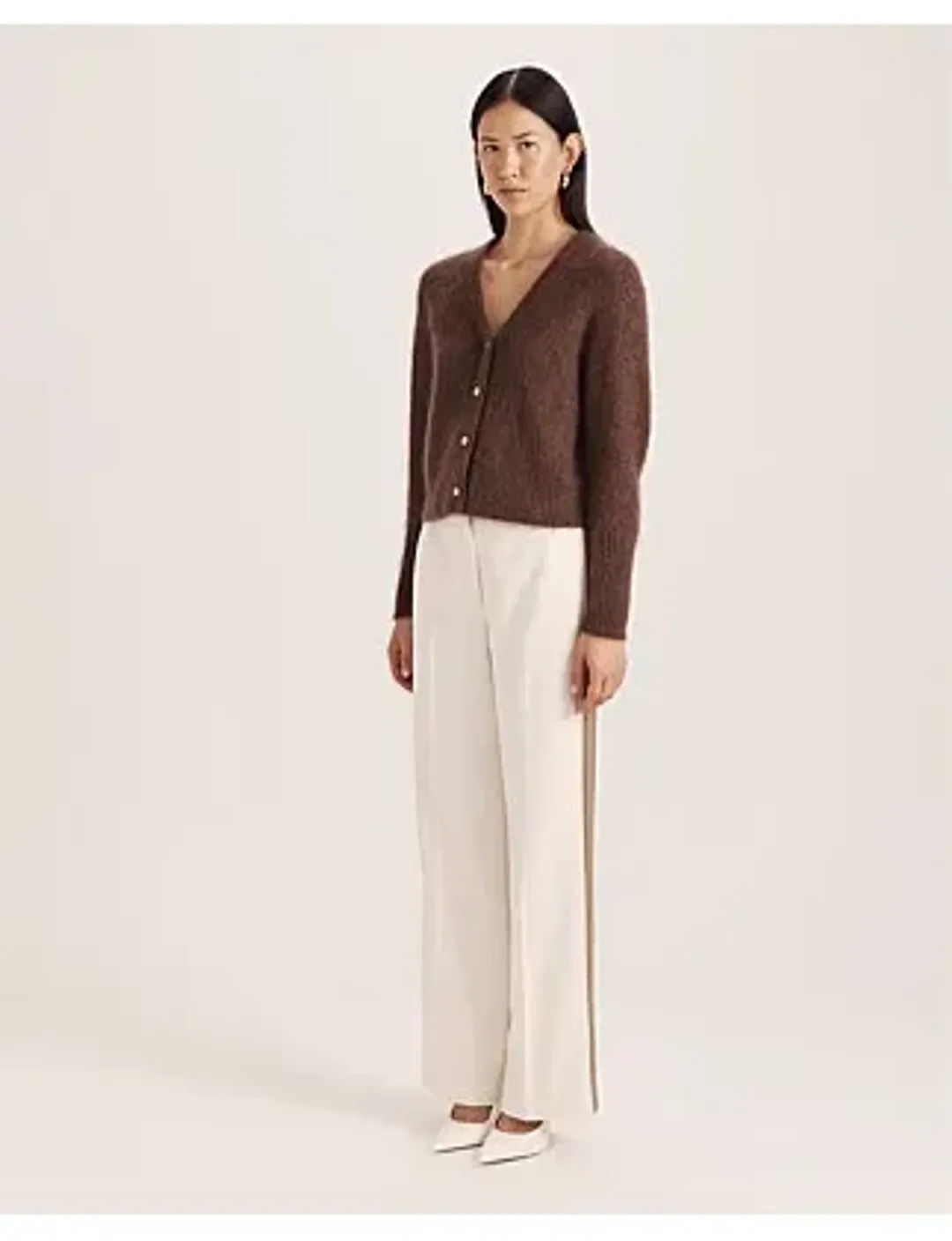 Saba Maisy Mohair Long Sleeve Cardi Choco Brown 12/M for rent on The Volte - main image