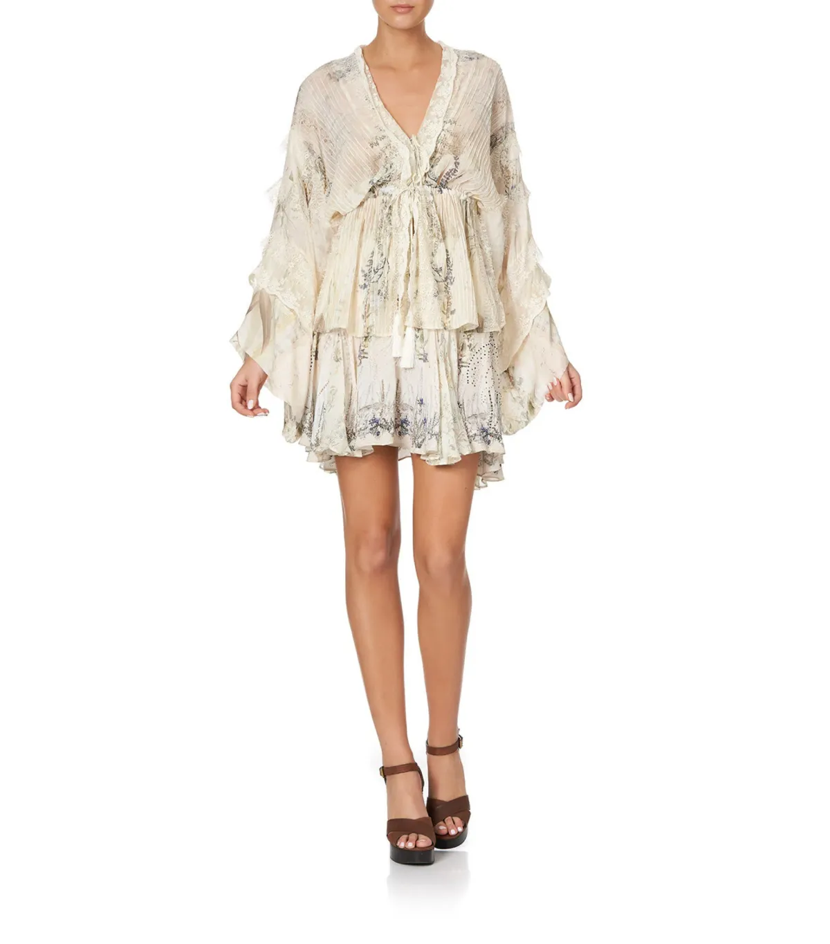 Camilla Tie Front Lace Insert Layer in Memories Of Moree Size M / AU 12 for rent on The Volte - main image