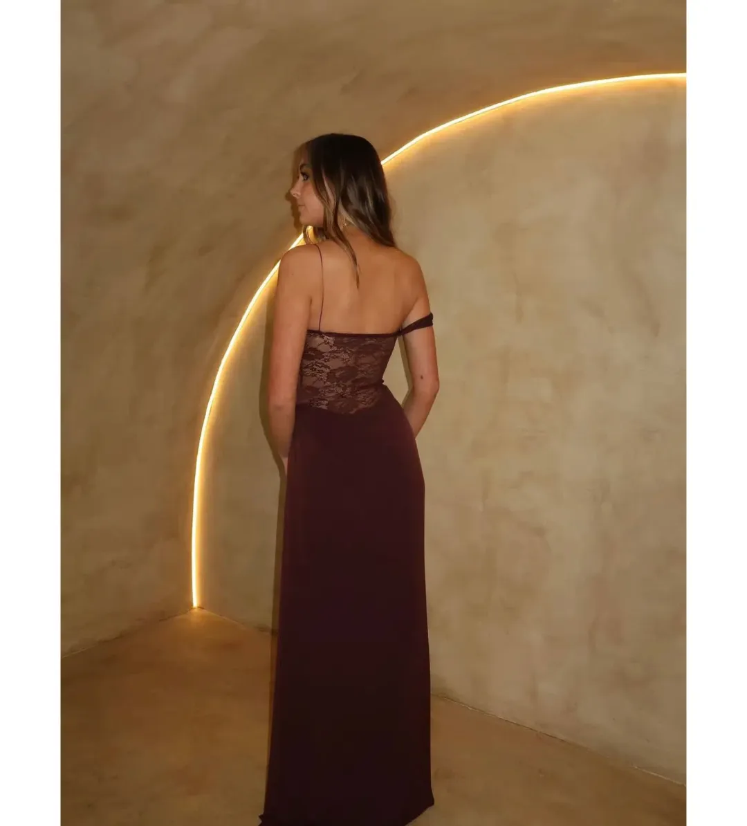 Natalie Rolt Sloane Maxi in Espresso Size 1 / AU 8  for rent on The Volte - main image
