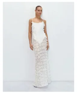 Selezza Floral Chiffon Maxi Dress White Size 6 for rent on The Volte - image 1