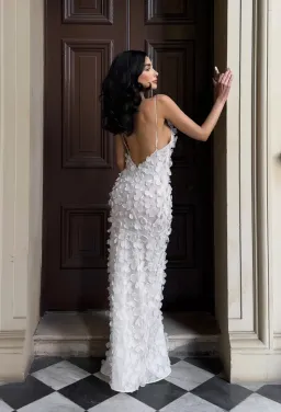 Selezza Floral Chiffon Maxi Dress White Size 6 for rent on The Volte - image 4