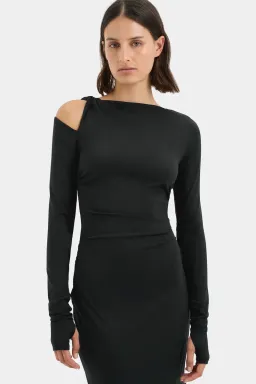 Sir The Label Elm Long Sleeve Midi Dress Black Size 10/M for rent on The Volte - image 3