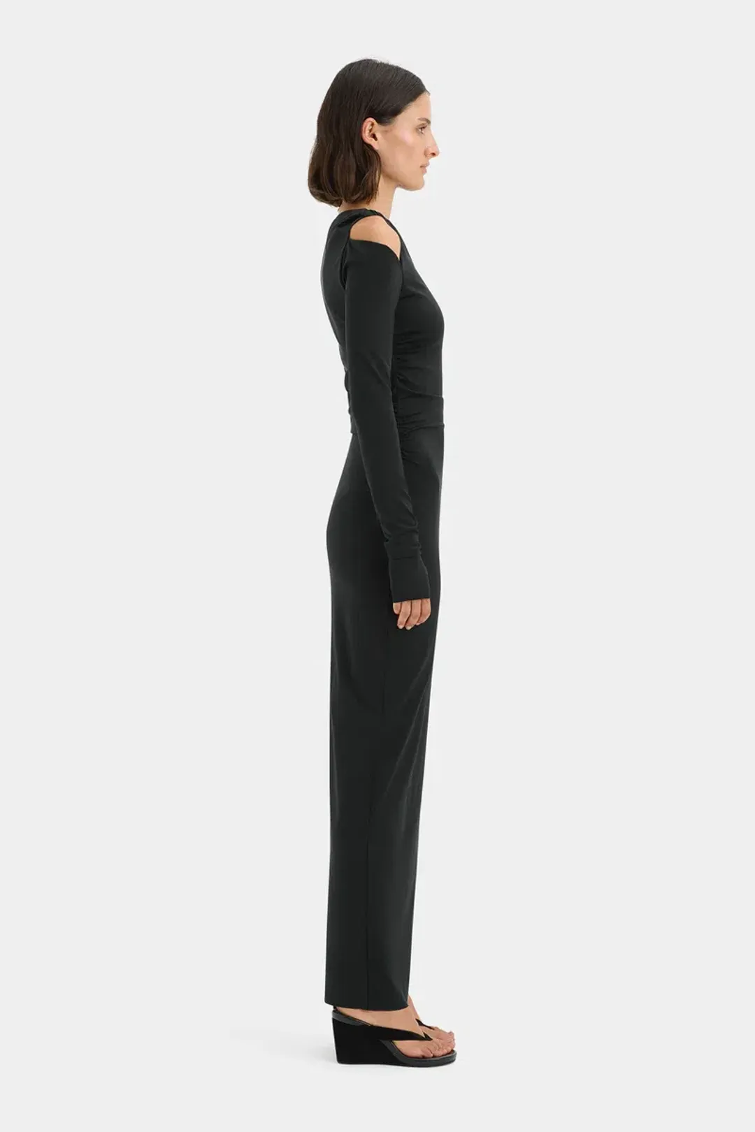 Sir The Label Elm Long Sleeve Midi Dress Black Size 10/M for rent on The Volte - main image