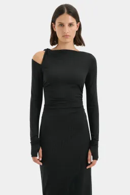 Sir The Label Elm Long Sleeve Midi Dress Black Size 10/M for rent on The Volte - image 2