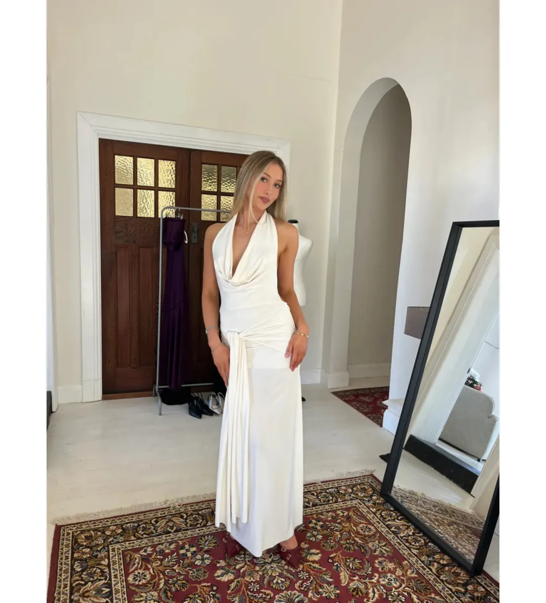 Lamarie Nadia Maxi Dress in Ivory White Size AU 8 for rent on The Volte - main image