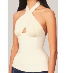 Tae Park Sculpted Halter Top Ivory Size S AU 8 for rent on The Volte - image 5