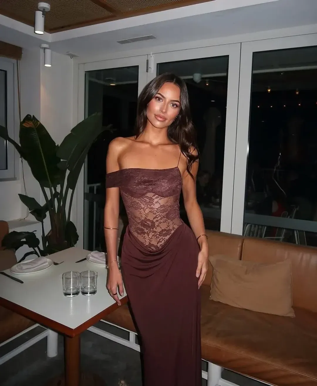 Natalie Rolt Sloane Maxi Dress in Brown Size 8  for rent on The Volte - main image