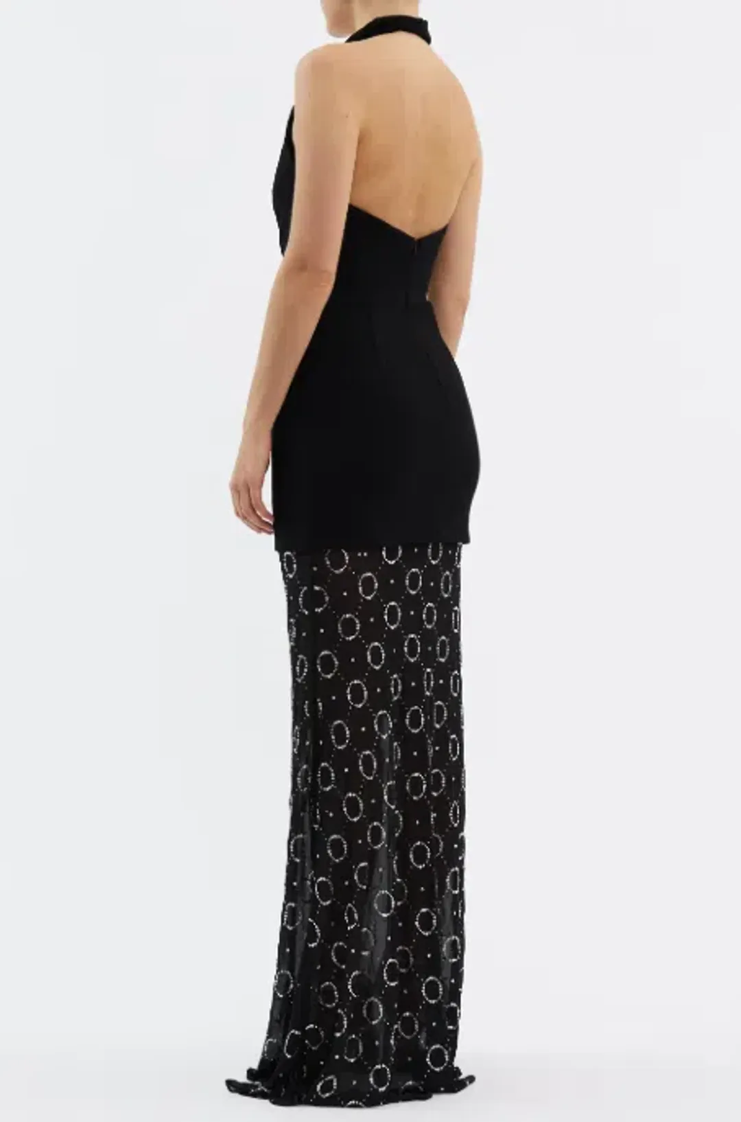 Rebecca Vallance Ellasandra Halter Gown Black Size 4 for rent on The Volte - main image