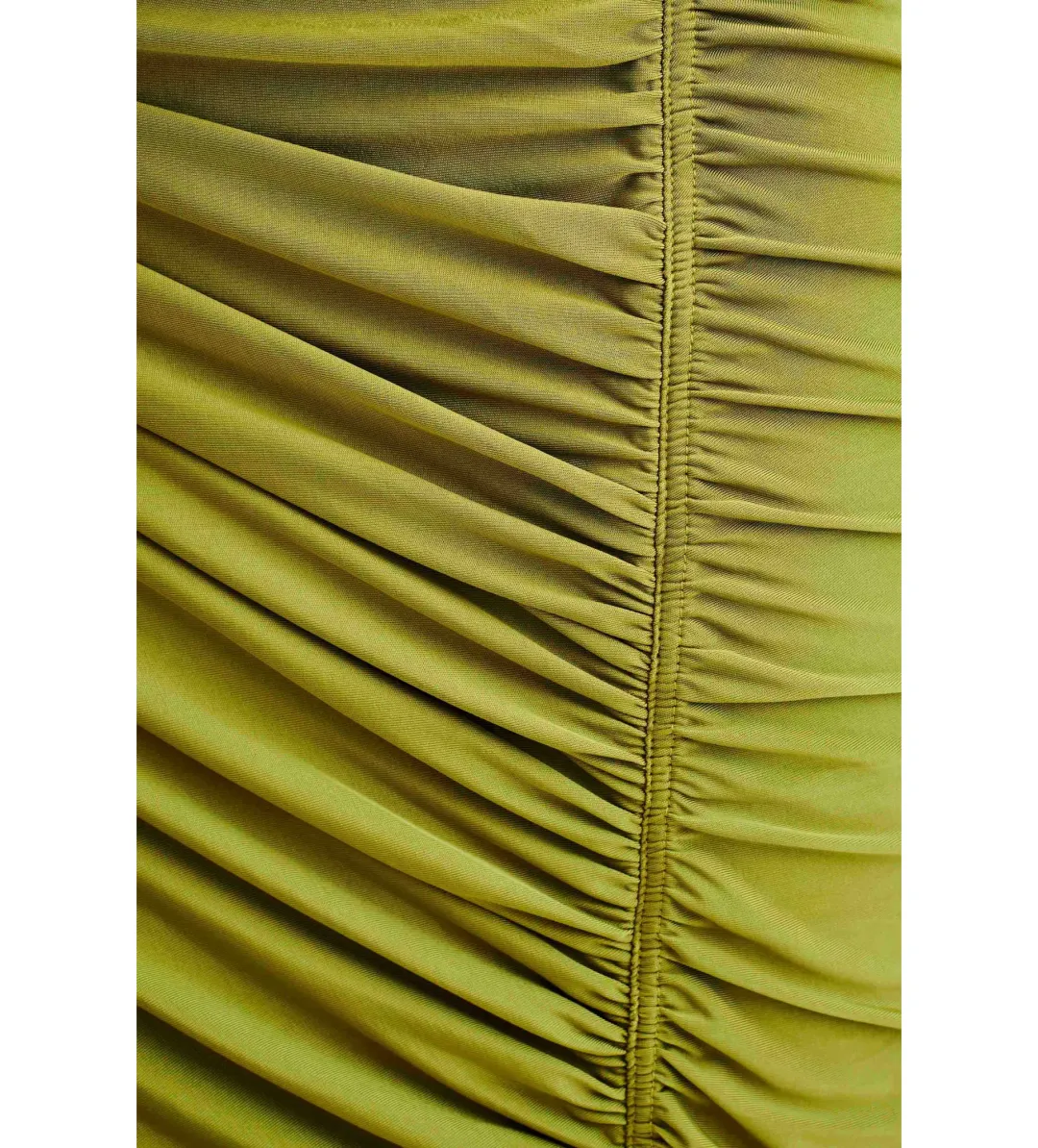 Meshki Capri Gathered Slinky Maxi Dress Vintage Olive Size 6/XS for rent on The Volte - main image