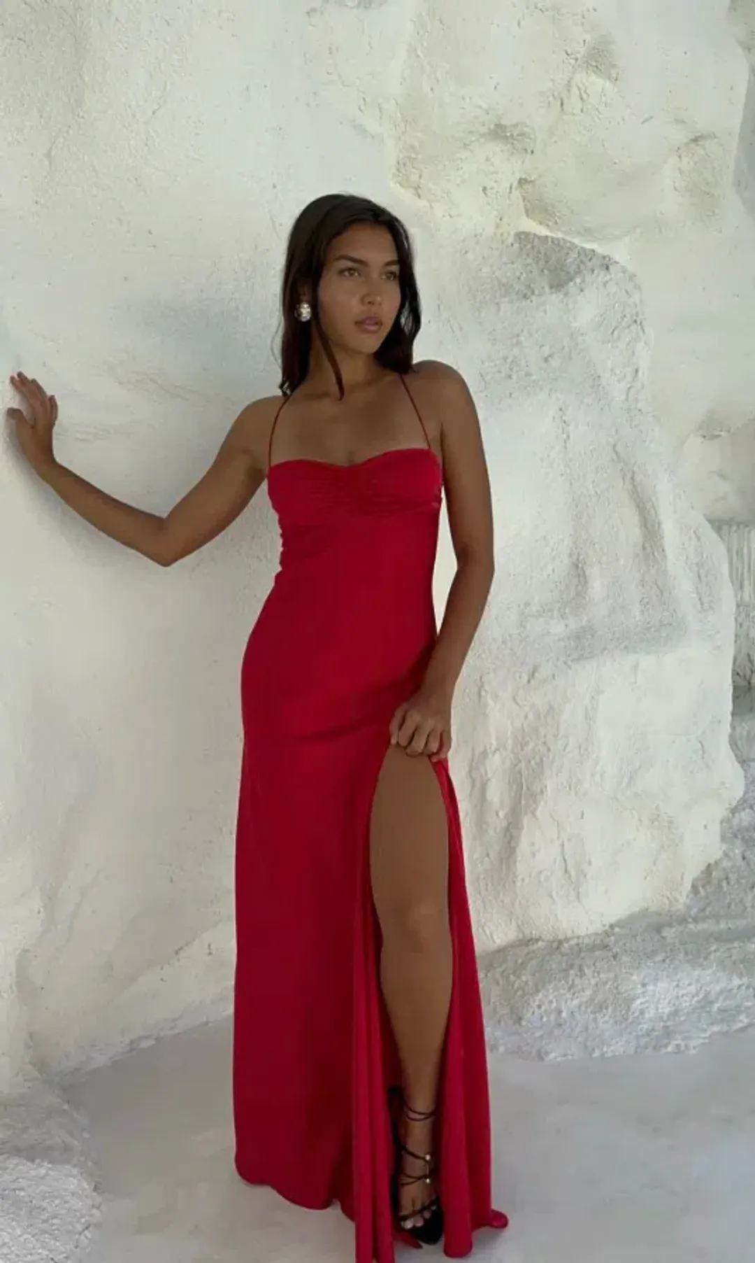 HNTR The Label Gaia Gown in Wine Size AU 8  for rent on The Volte - main image