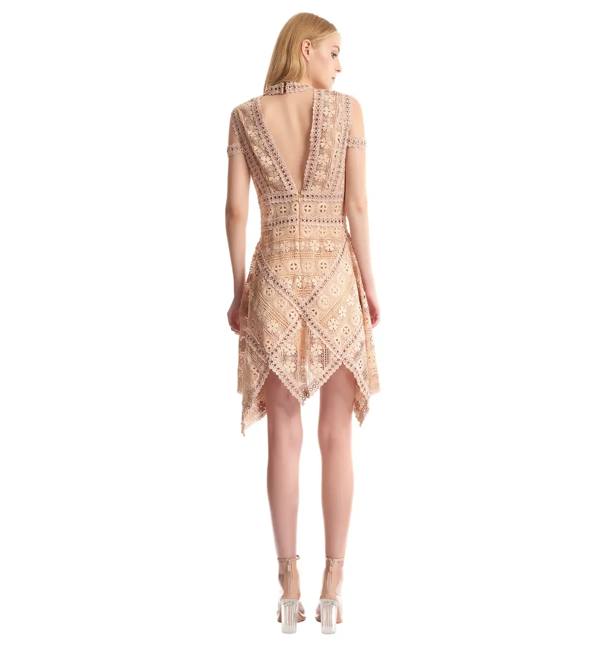 Thurley Merry Go Round Mini Dress Nude Size 10 for rent on The Volte - main image