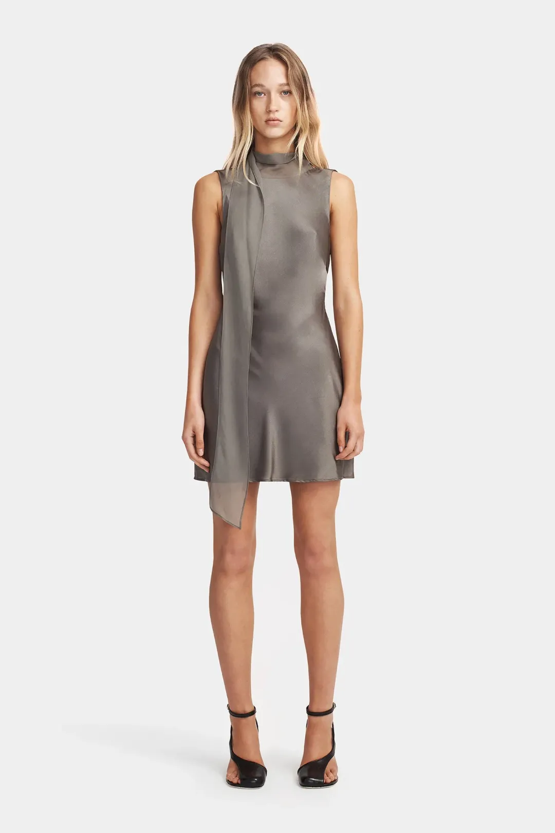 Hansen & Gretel Suki Mini Dress Dusty Olive Size 8 for rent on The Volte - main image