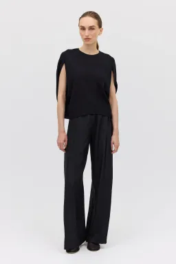 Bianca Spender Crepe Crawford Top Black Size 8/S for rent on The Volte - image 2