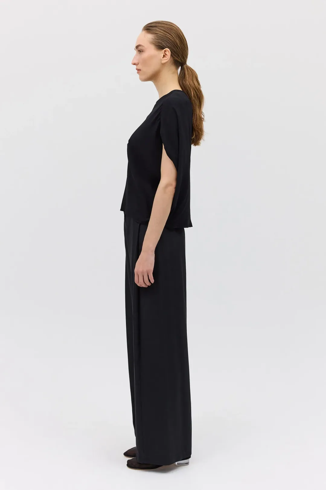 Bianca Spender Crepe Crawford Top Black Size 8/S for rent on The Volte - main image