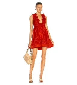 Zimmermann Lovestruck Garland Mini Dress Red Size AU 14 for rent on The Volte - image 1