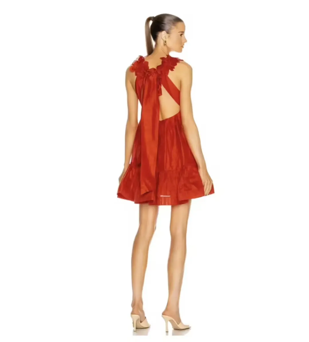 Zimmermann Lovestruck Garland Mini Dress Red Size AU 14 for rent on The Volte - main image