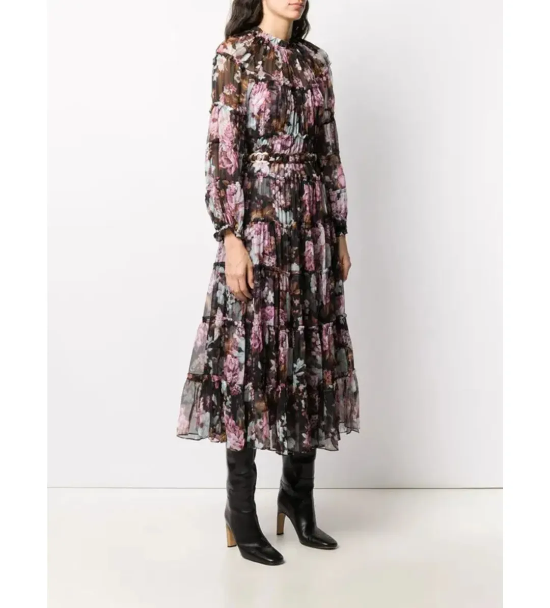 Zimmerman Charm Tiered Chiffon Midi Dress Size AU 10 for rent on The Volte - main image