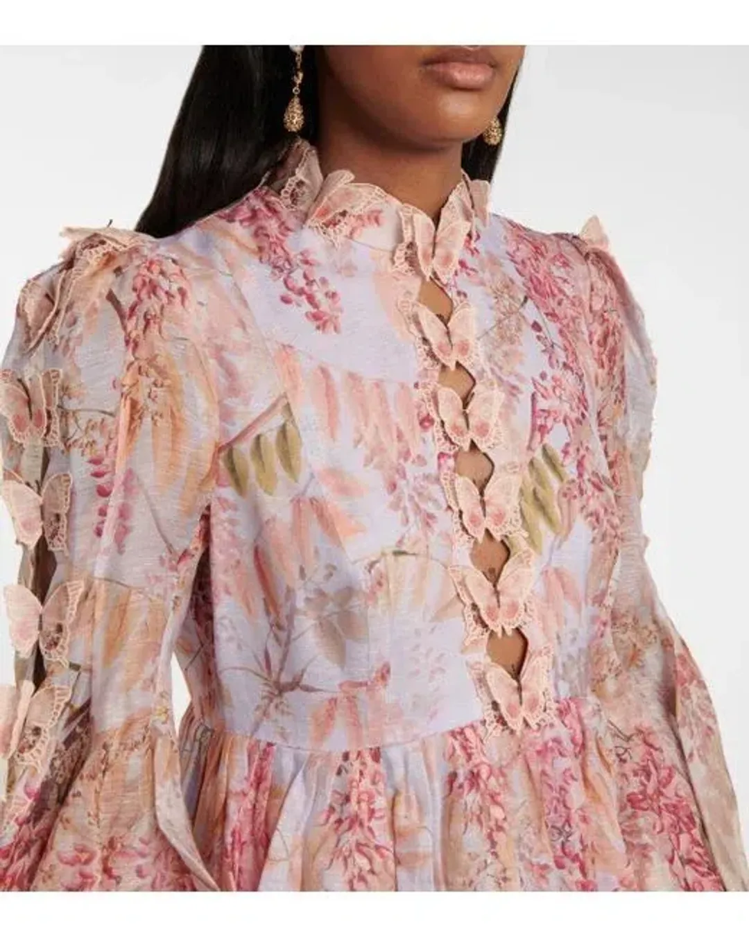 Zimmermann Botanica Butterfly Gown Pink Floral Size 0/AU 8 for rent on The Volte - main image