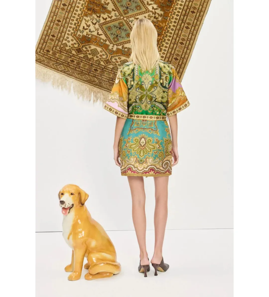 Alemais Clemenza Spliced Mini Dress Multi Print Size AU 16 for rent on The Volte - main image