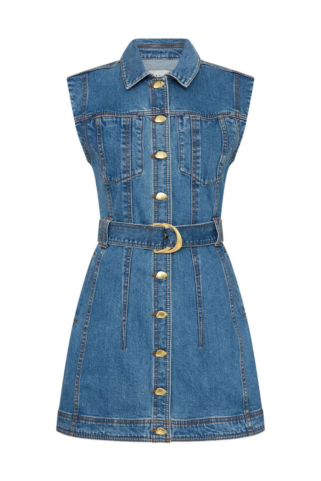 Aje Darcie Denim Mini Dress Size 6 for rent on The Volte - main image