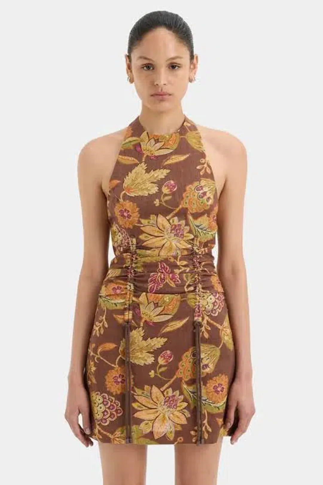 Sir the Label Josefina Corded Halter Mini Dress Print Size 1 / AU 8  for rent on The Volte - main image