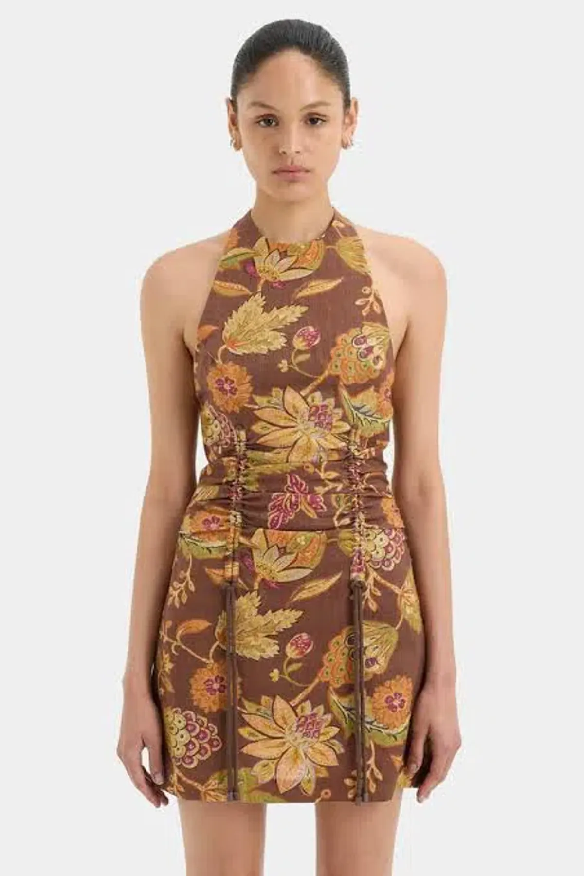 Sir the Label Josefina Corded Halter Mini Dress Print Size 1 / AU 8  for rent on The Volte - main image