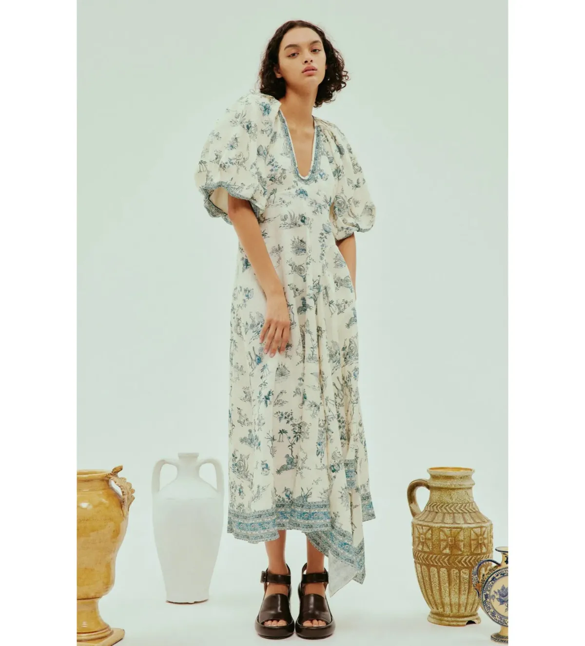 Alemais Casa Midi Dress Multi Floral Size AU 12 for rent on The Volte - main image